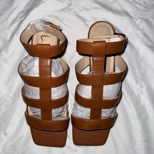 Lulus Tan Strappy Square-Toe Sandals